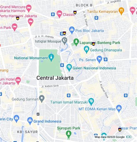 google map jakarta pusat